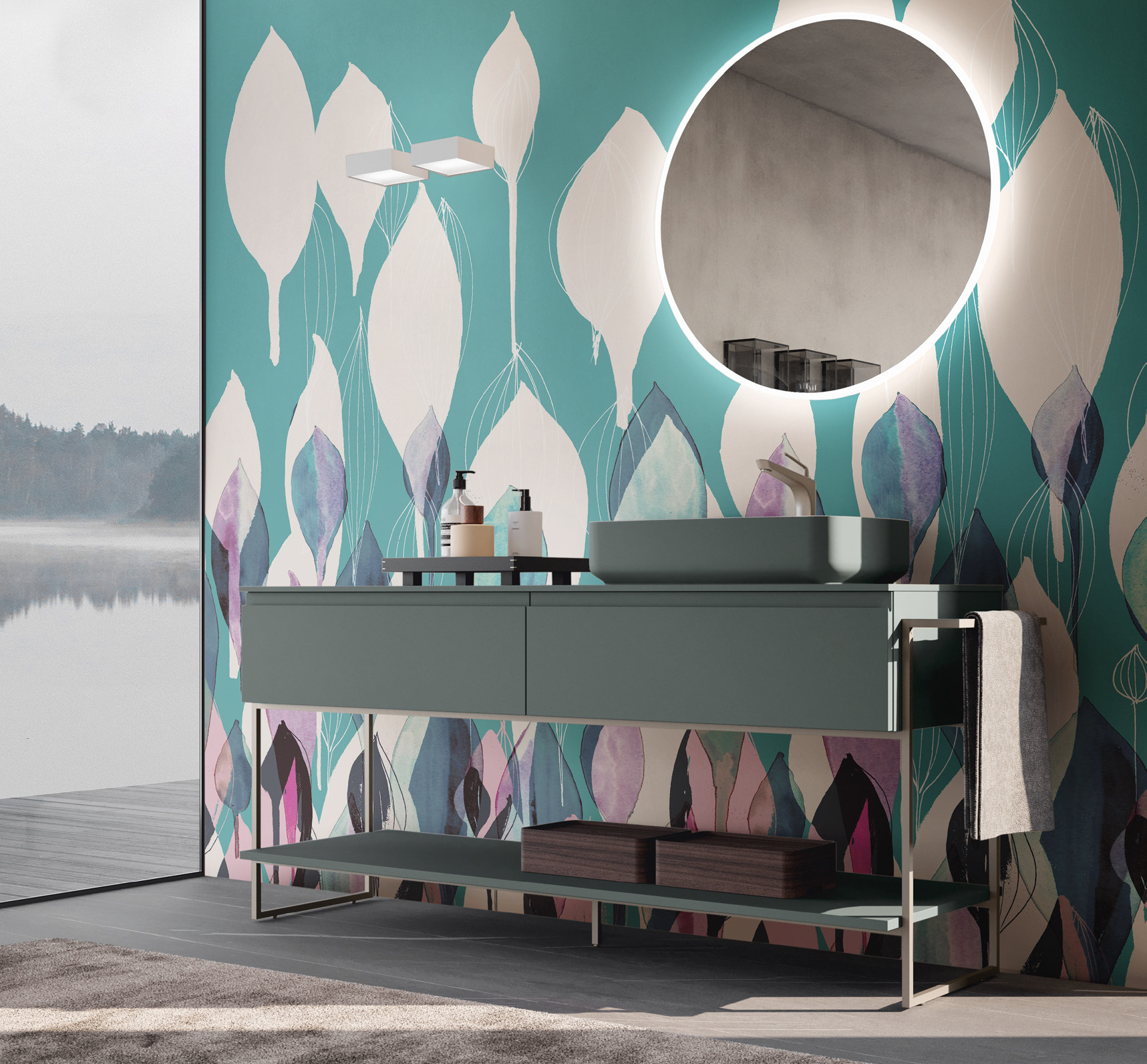 La Casa Moderna_Inkiostro Bianco 2025_collezione FLORAL_Blues
